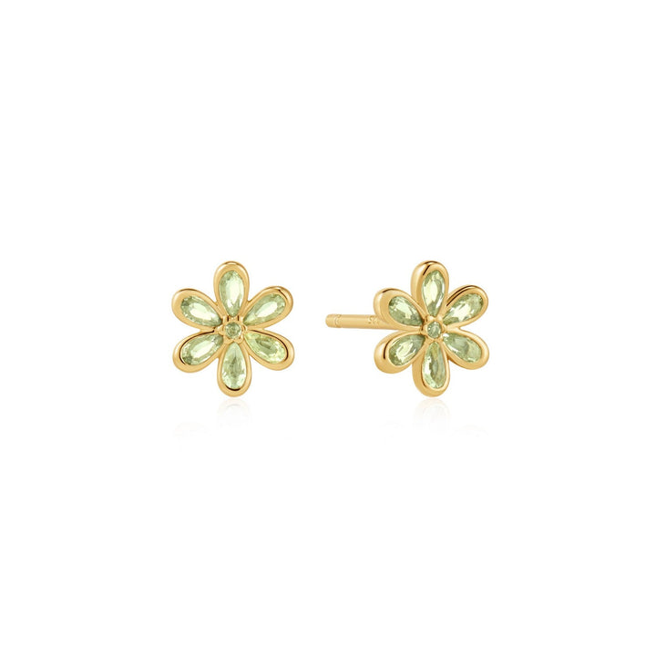 Ania Haie Gold Mint Green Floral Stud Earrings E073-06G