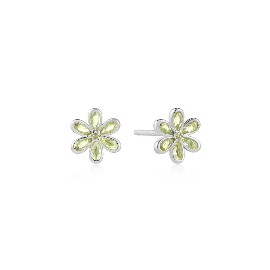 Ania Haie Silver Mint Green Floral Stud Earrings E073-06H