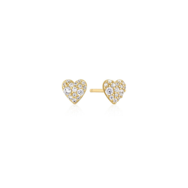 Ania Haie Gold Pavé Heart Stud Earrings E074-01G