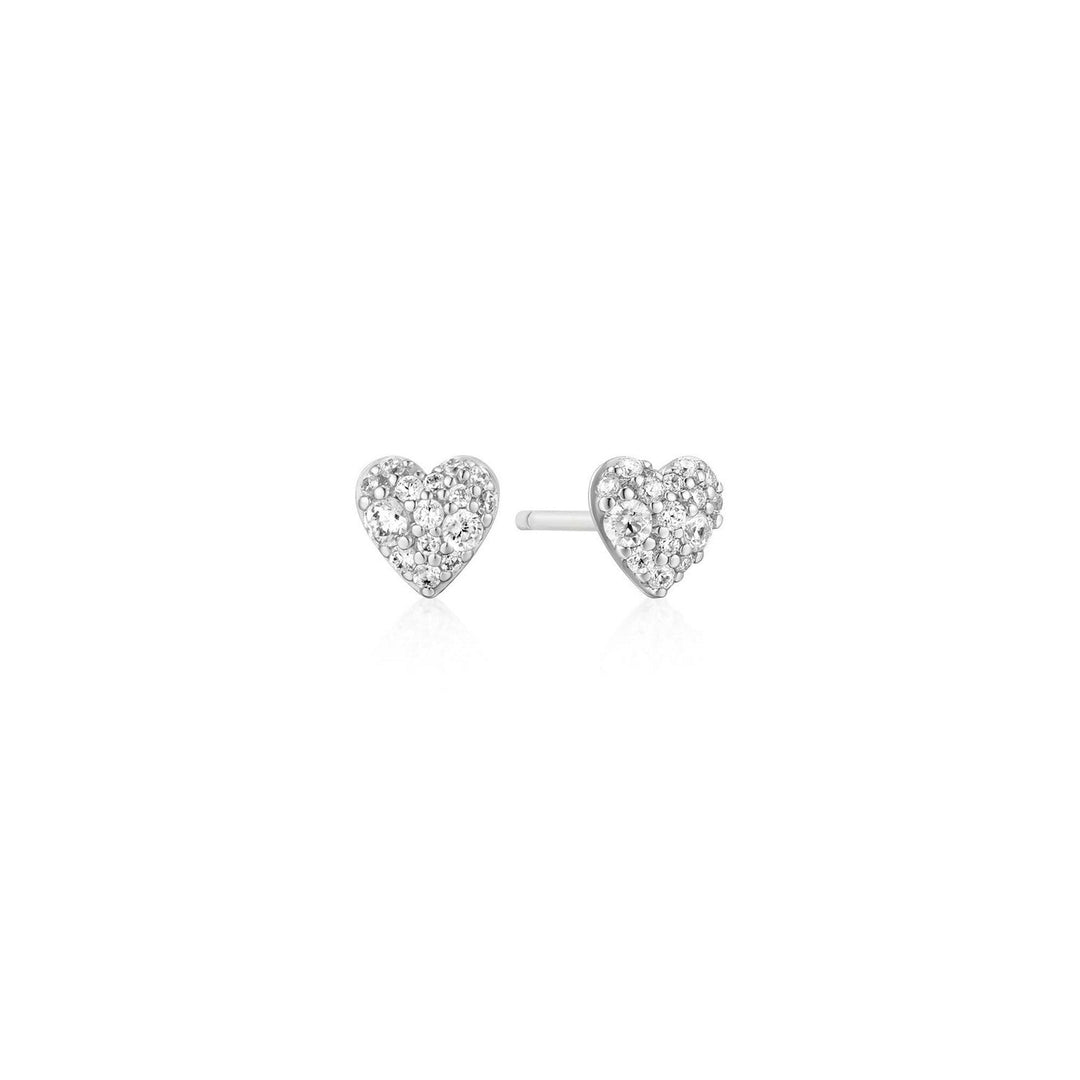 Ania Haie Silver Pavé Heart Stud Earrings E074-01H