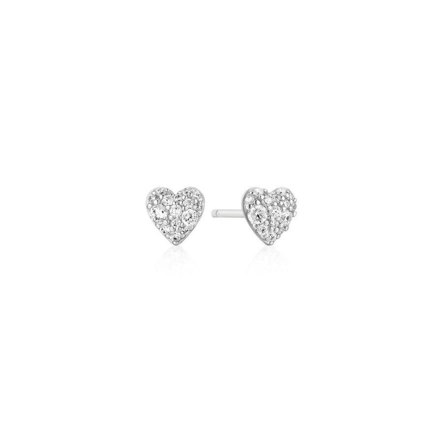 Ania Haie Silver Pavé Heart Stud Earrings E074-01H