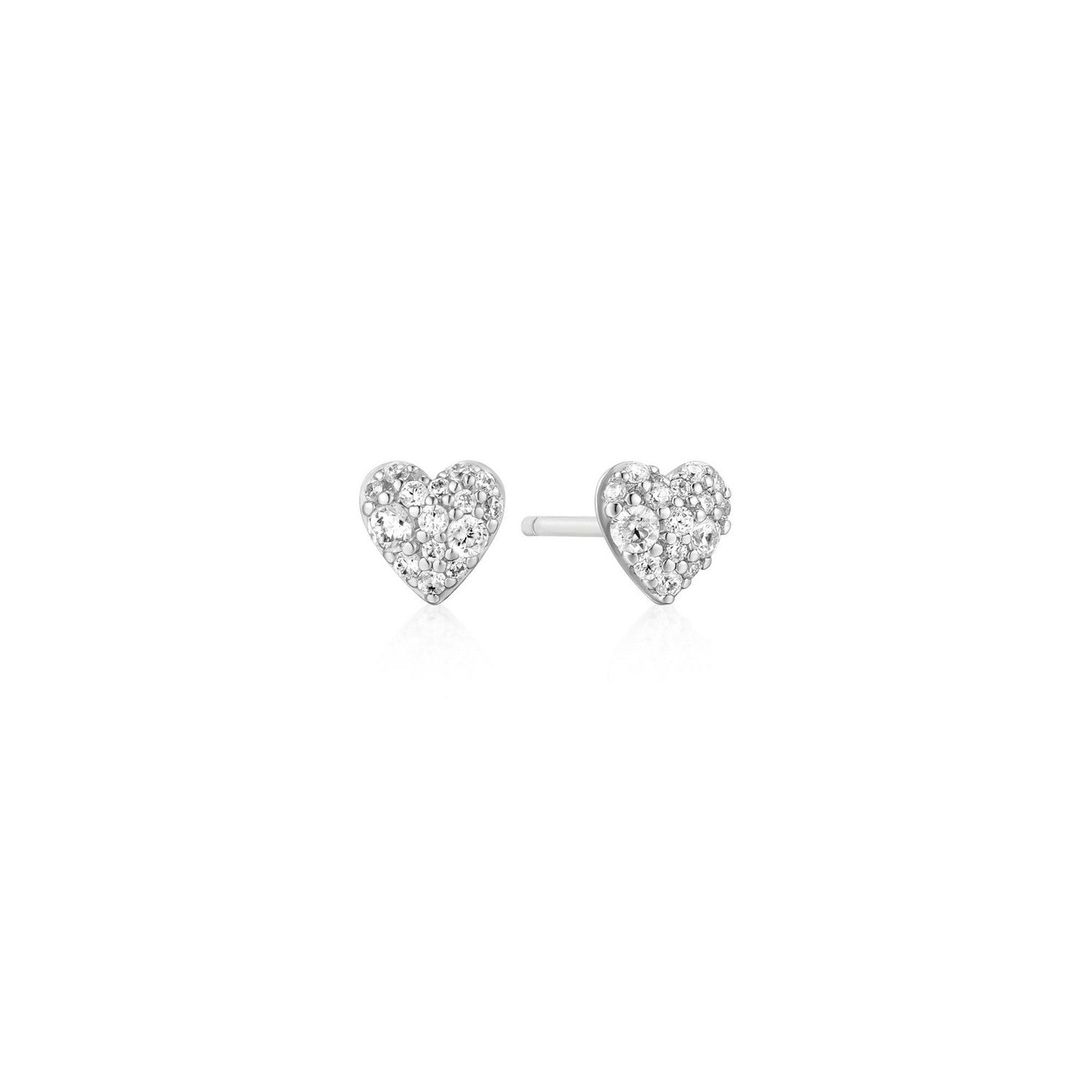 Ania Haie Silver Pavé Heart Stud Earrings E074-01H