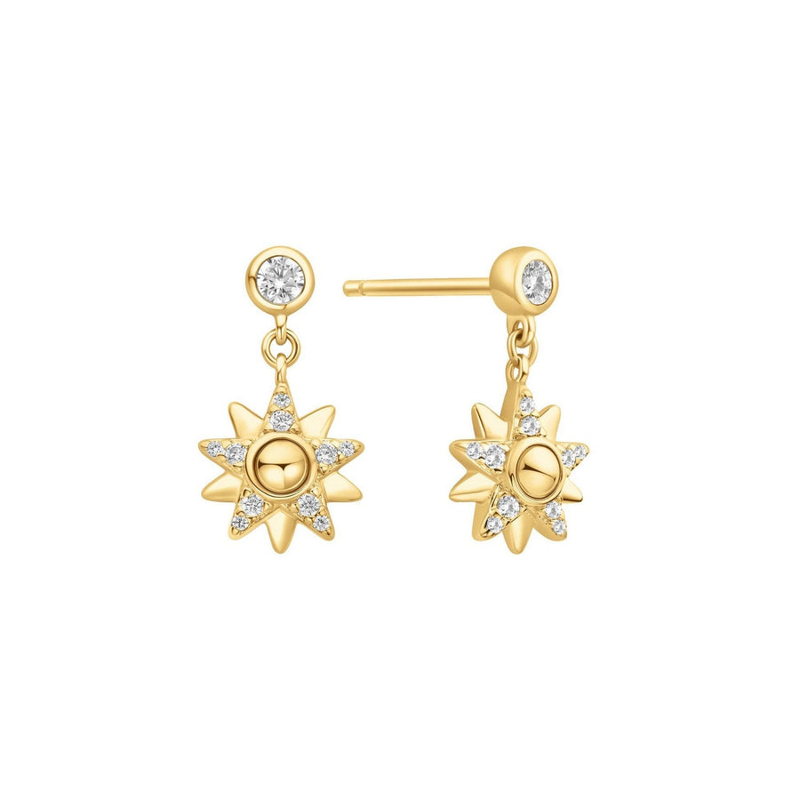 Ania Haie Gold Sunburst Dangle Stud Earrings E074-02G
