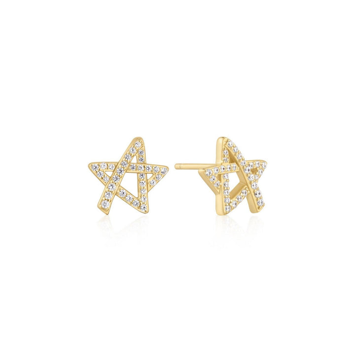 Ania Haie Gold Asymmetric Five-Point Star Stud Earrings E074-03G