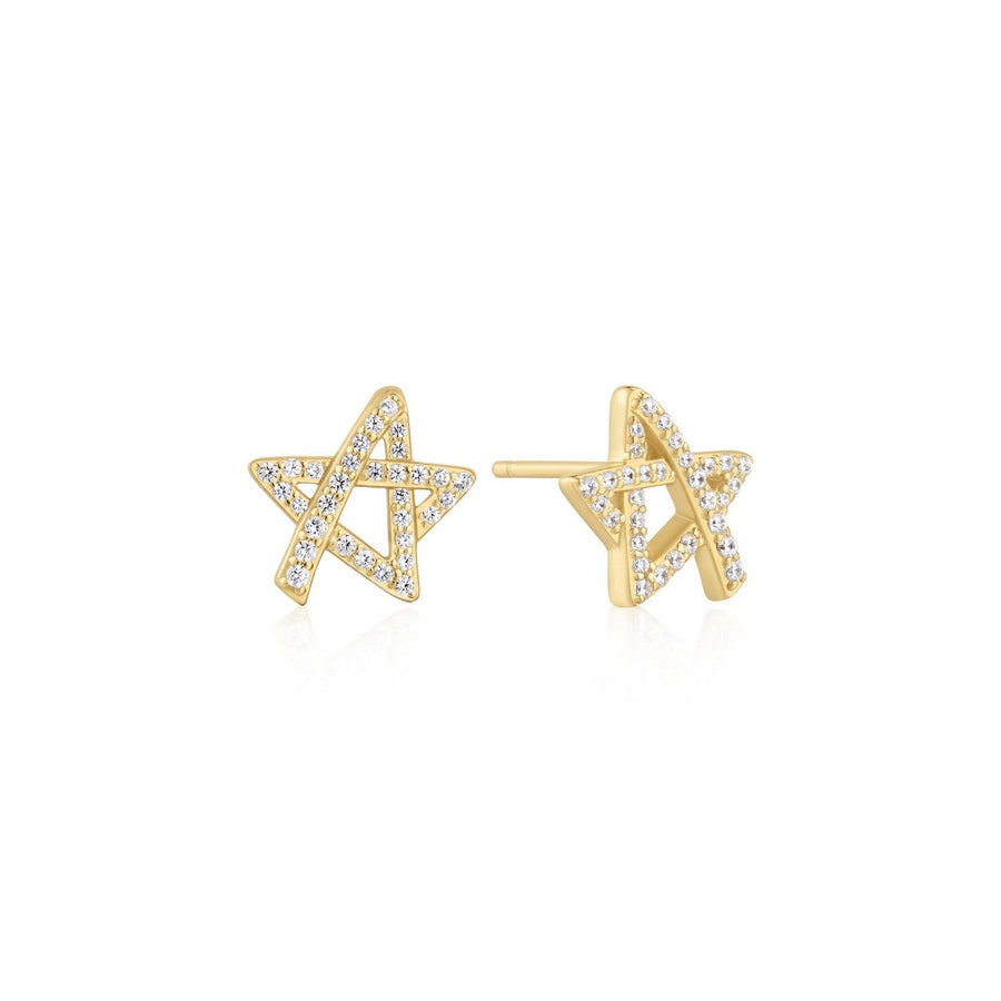 Ania Haie Gold Asymmetric Five-Point Star Stud Earrings E074-03G