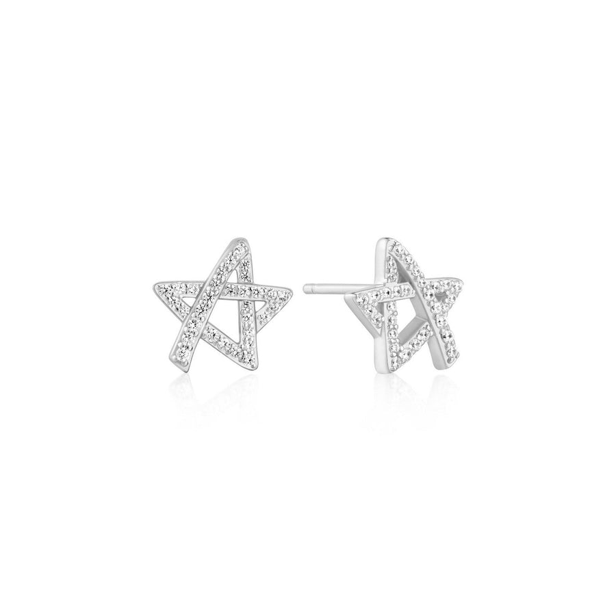Ania Haie Silver Asymmetric Five-Point Star Stud Earrings E074-03H