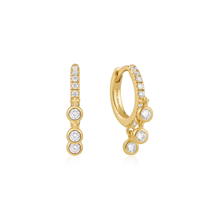 Ania Haie Gold Trio-Drop Huggie Hoop Earrings E074-04G