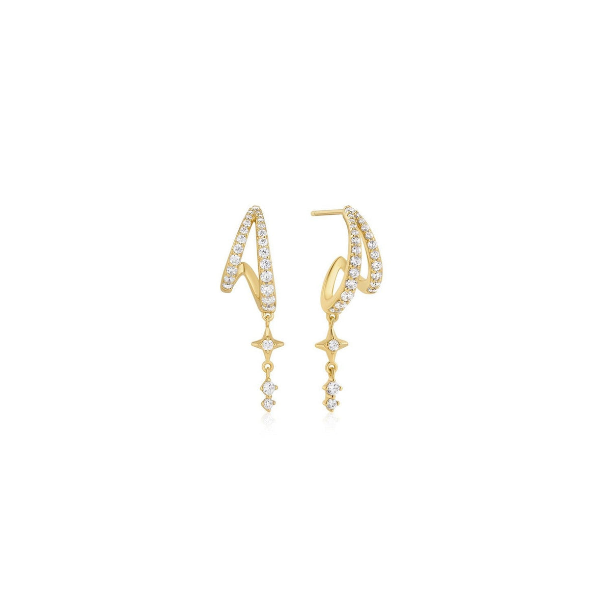 Ania Haie Gold Star Drop Stud Earrings E074-10G