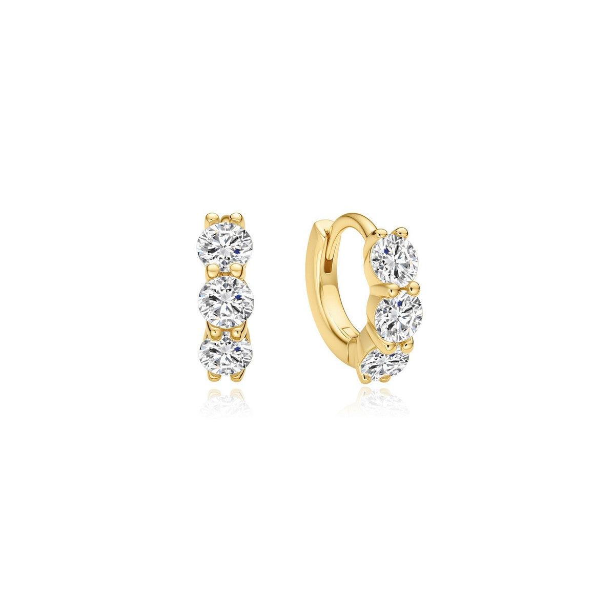 Ania Haie Gold Trio Sparkle Huggie Hoop Earrings E075-04G