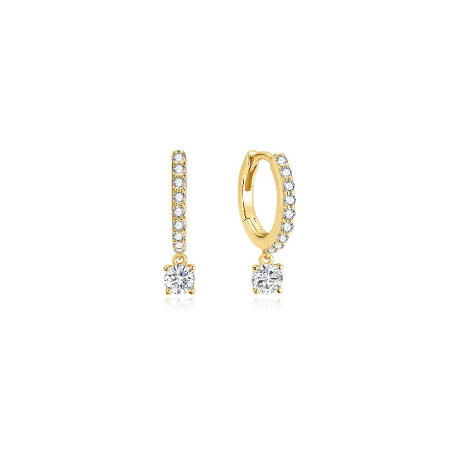 Ania Haie Gold Dangling Sparkle Huggie Hoop Earrings E075-09G