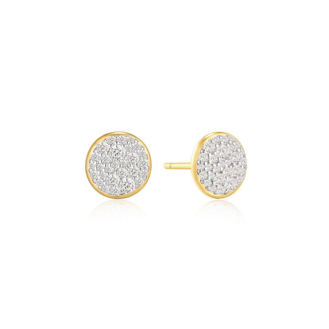 Ania Haie Gold Pavé Disc Stud Earrings E075-10G