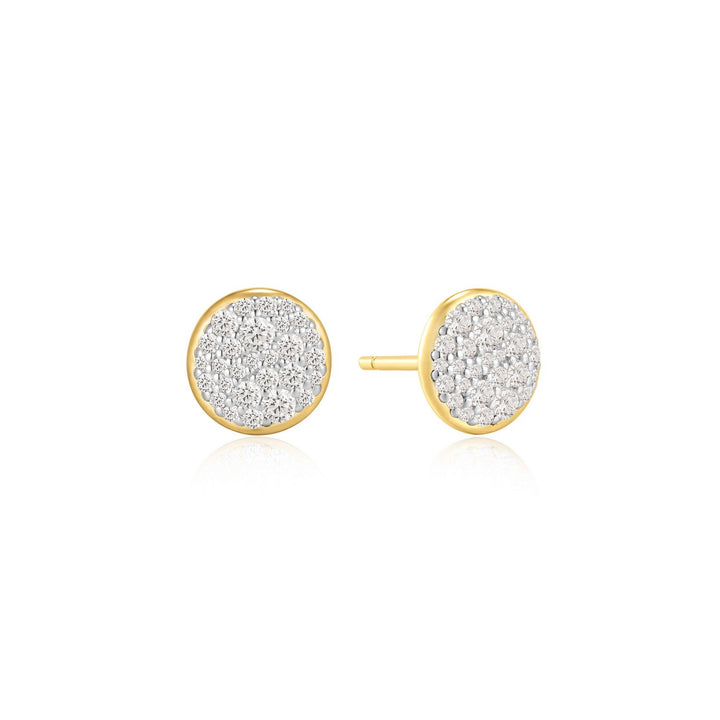 Ania Haie Gold Pavé Disc Stud Earrings E075-10G