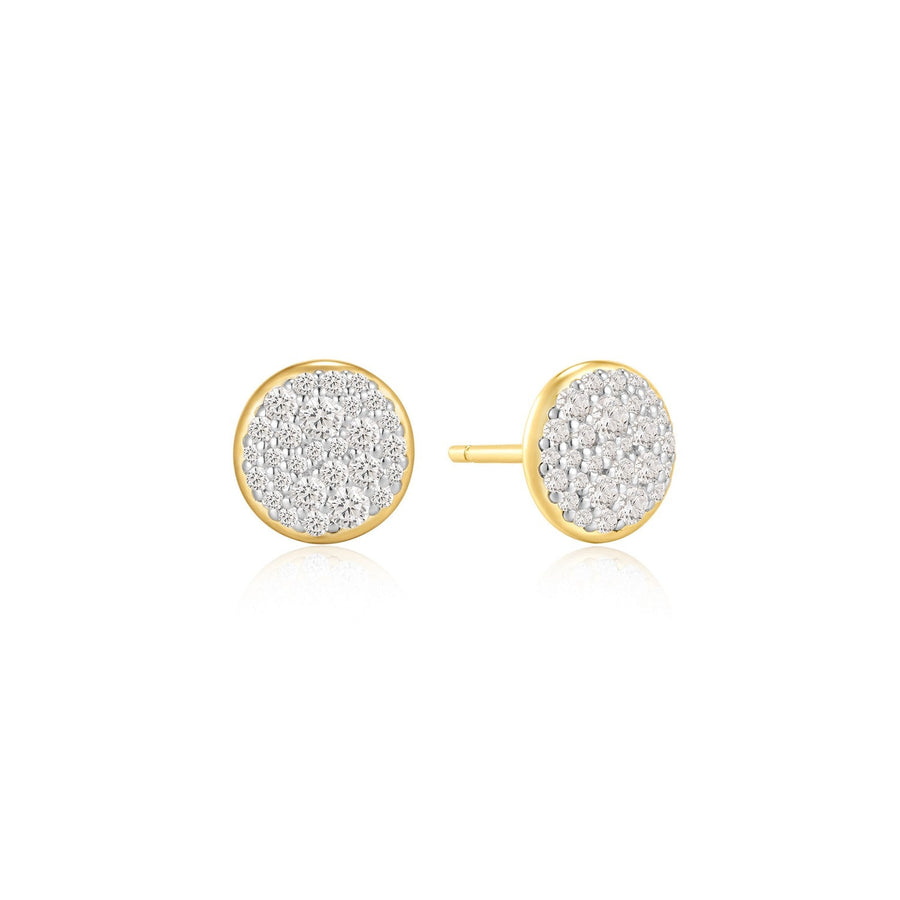 Ania Haie Gold Pavé Disc Stud Earrings E075-10G