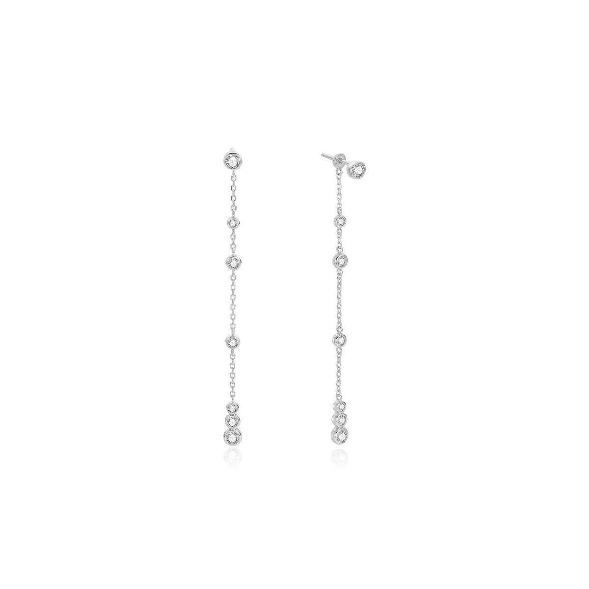 Ania Haie Silver Cascade Station Drop Stud Earrings E075-12H