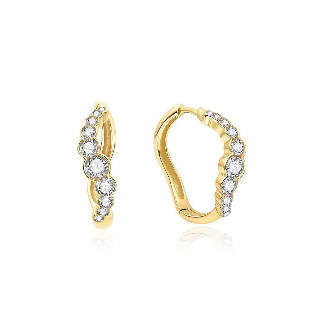 Ania Haie Gold Sparkling Tide Huggie Hoop Earrings E075-13G