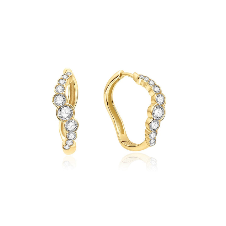 Ania Haie Gold Sparkling Tide Huggie Hoop Earrings E075-13G