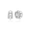 Ania Haie Silver Sparkling Shell Pearl Row Huggie Hoop Earrings E075-15H