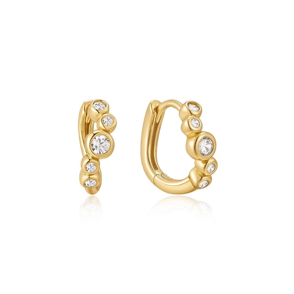 Ania Haie Gold Small Sparkling Tide Huggie Hoop Earrings E075-17G