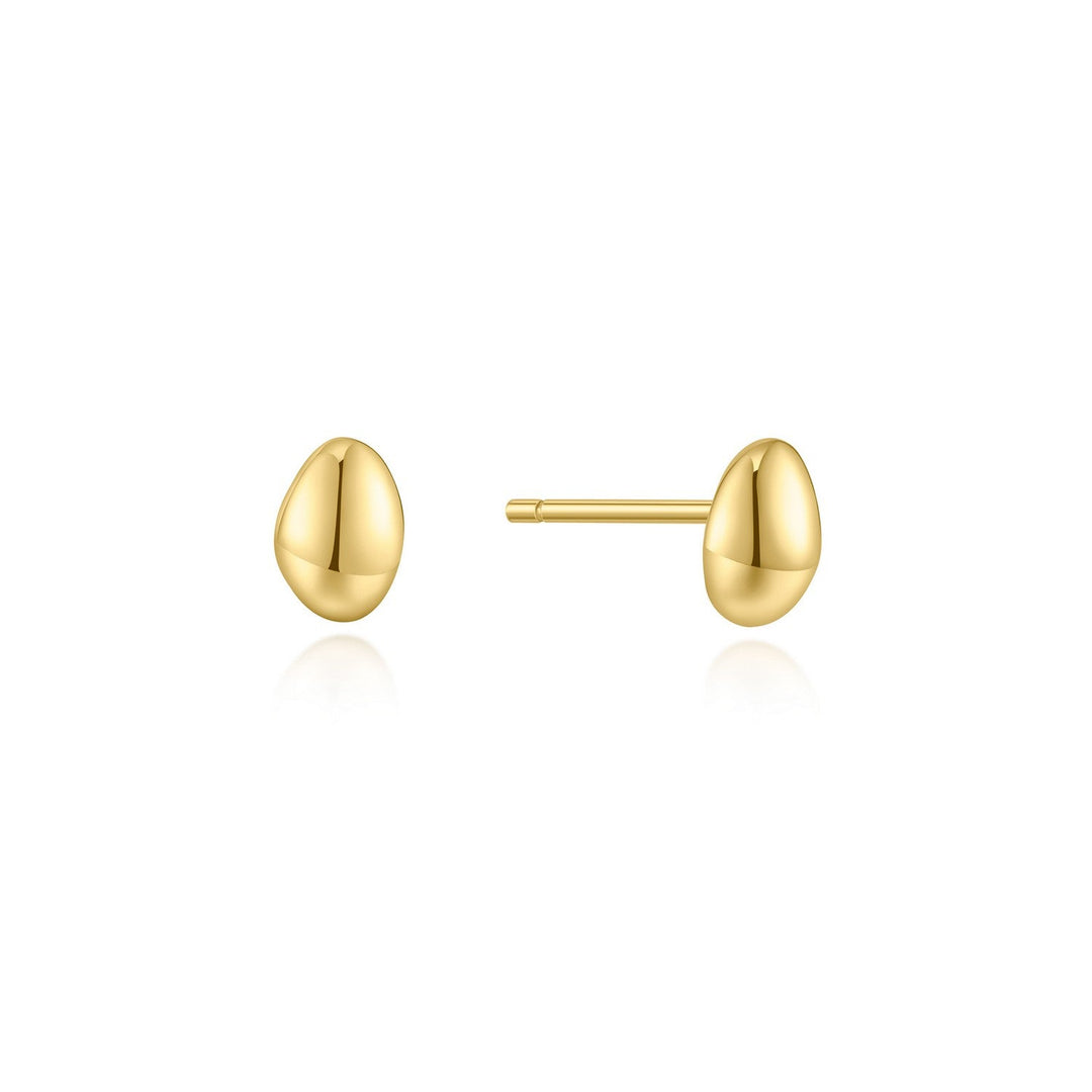 Ania Haie Wanderer Gold Organic Dome Pebble Stud Earrings E076-02G