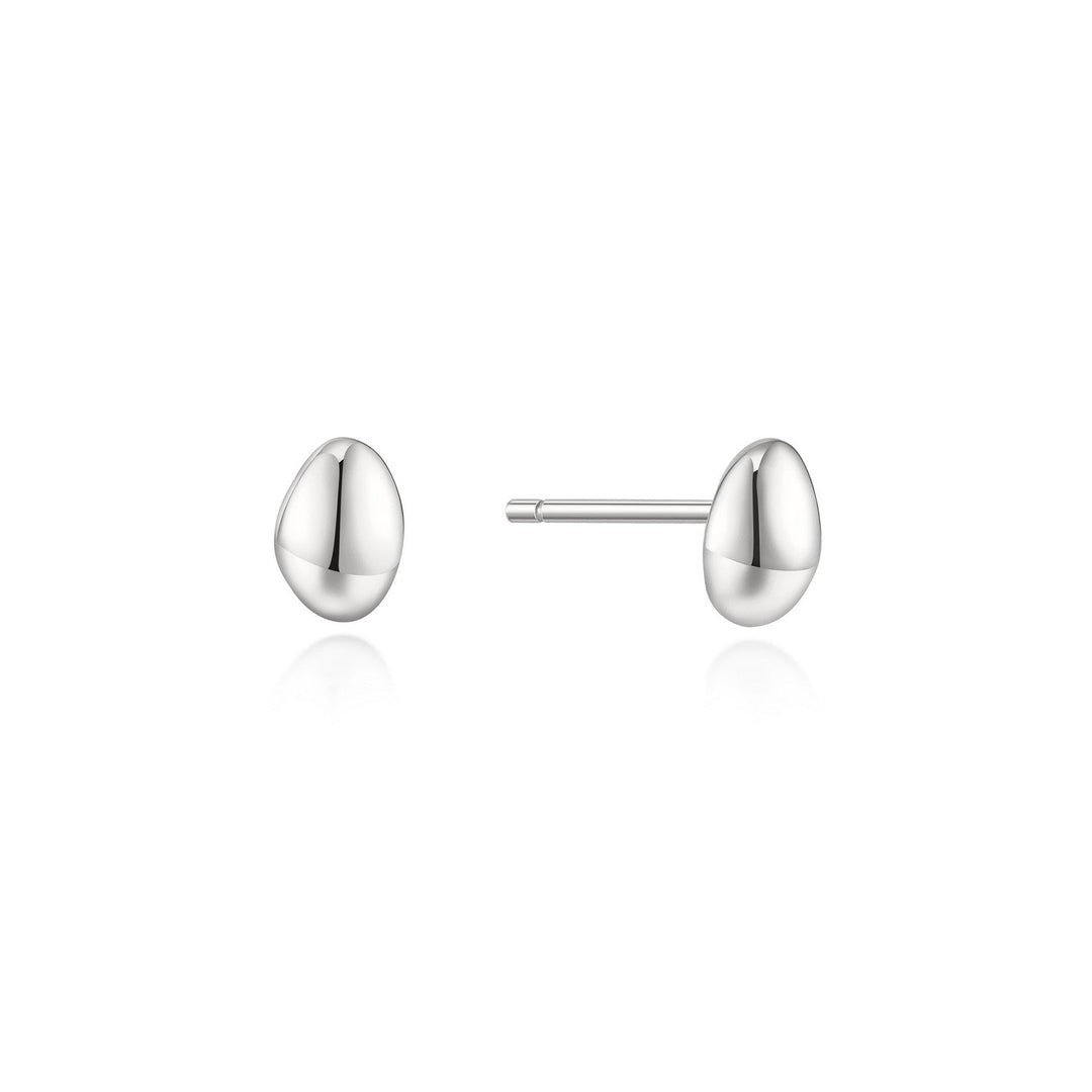 Ania Haie Wanderer Silver Organic Dome Pebble Stud Earrings E076-02H
