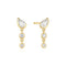 Ania Haie Wanderer Gold Teardrop & Bezel Round Dangle Stud Earrings E076-03G