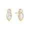 Ania Haie Wanderer Gold Bezel Inverted Teardrop & Round Stud Earrings E076-04G