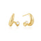 Ania Haie Wanderer Gold Spiral Bezel-End Stud Hoop Earrings E076-08G
