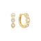 Ania Haie Wanderer Gold Alternating Half-Bezel Huggie Hoop Earrings E076-10G