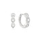 Ania Haie Wanderer Silver Alternating Half-Bezel Huggie Hoop Earrings E076-10H