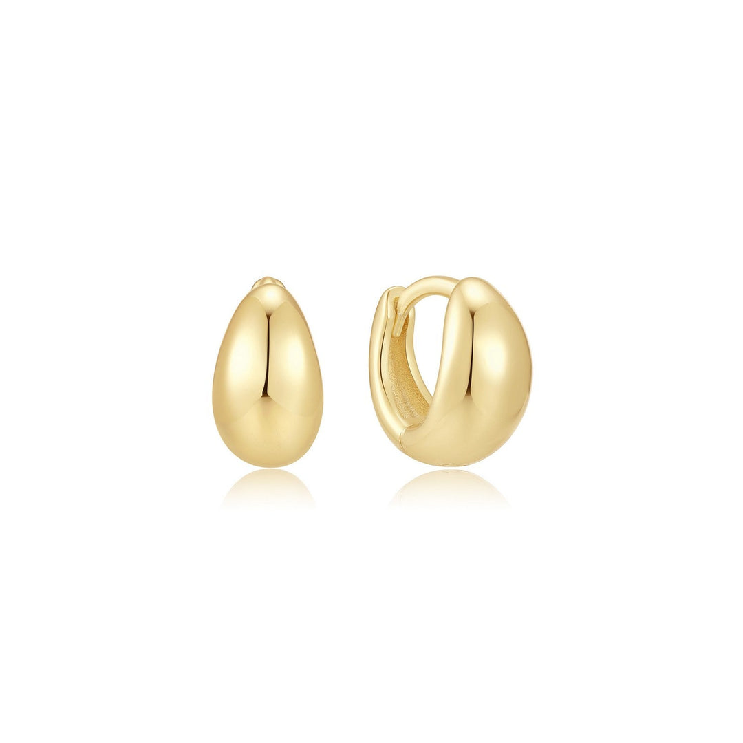 Ania Haie Wanderer Gold Organic Dome Pebble Huggie Hoop Earrings E076-11G