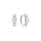 Ania Haie Wanderer Silver Bezel Organic Pebble & Round Huggie Hoop Earrings E076-13H