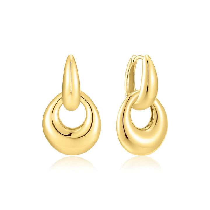 Ania Haie Wanderer Gold Hollow Organic Pebble Drop Earrings E076-20G