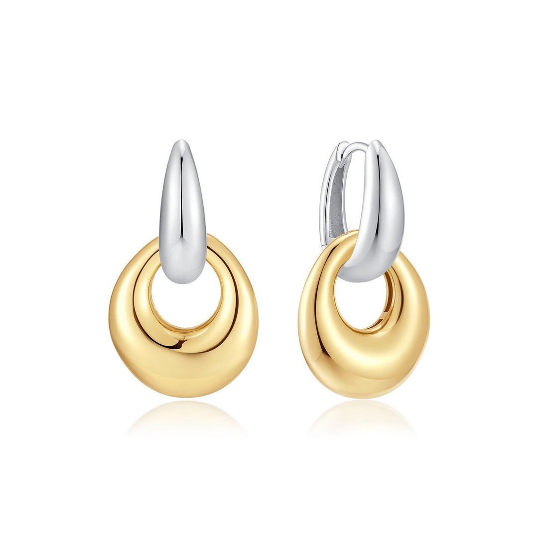 Ania Haie Wanderer Two-Tone Hollow Organic Pebble Drop Earrings E076-20T