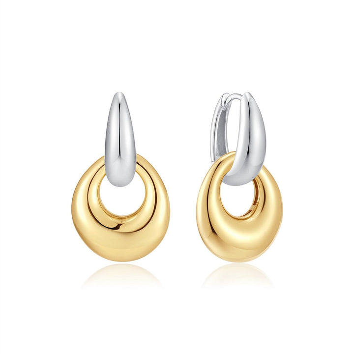 Ania Haie Wanderer Two-Tone Hollow Organic Pebble Drop Earrings E076-20T