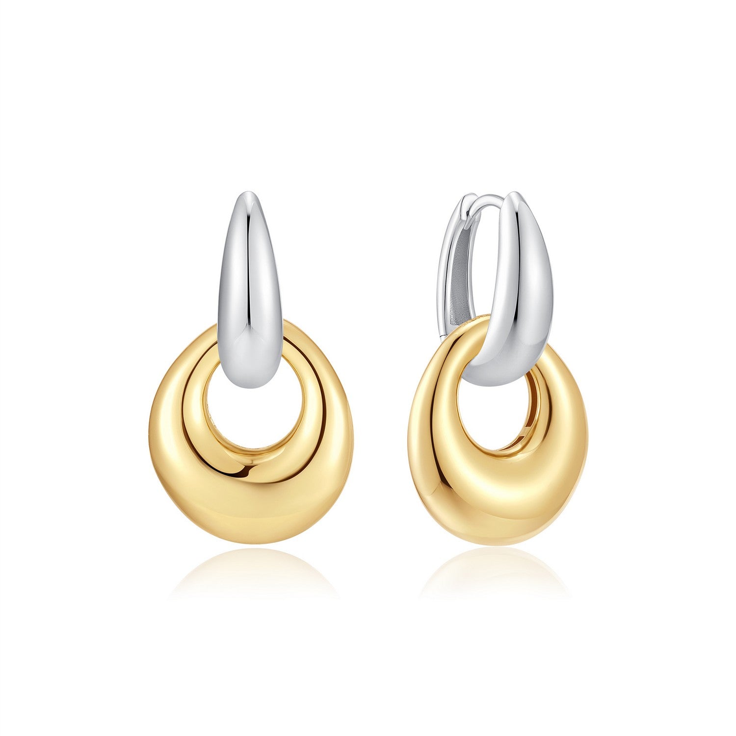 Ania Haie Wanderer Two-Tone Hollow Organic Pebble Drop Earrings E076-20T