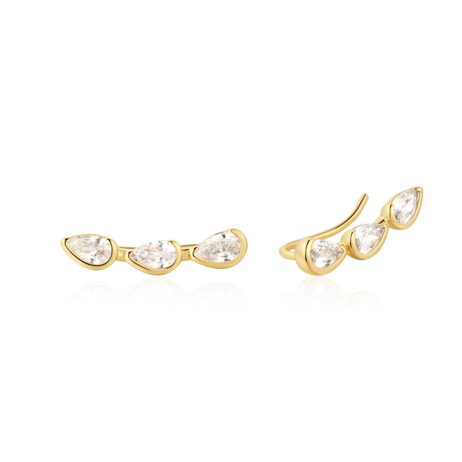 Ania Haie Wanderer Gold Triple Half-Bezel Teardrop Climbers E076-22G