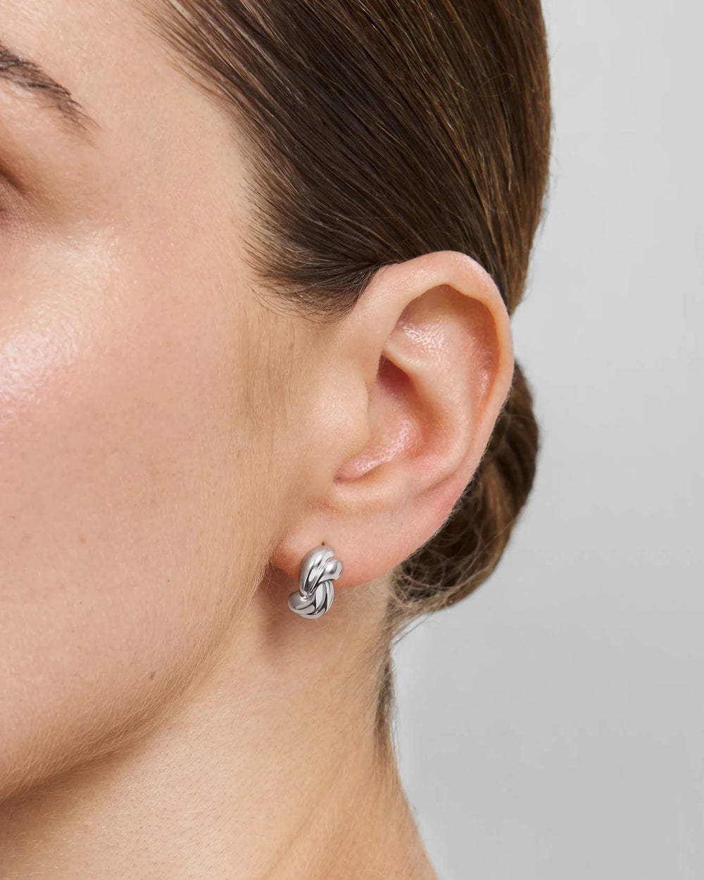 Ania Haie Swan Lake Silver Rope Twist Stud Earrings E077-01H