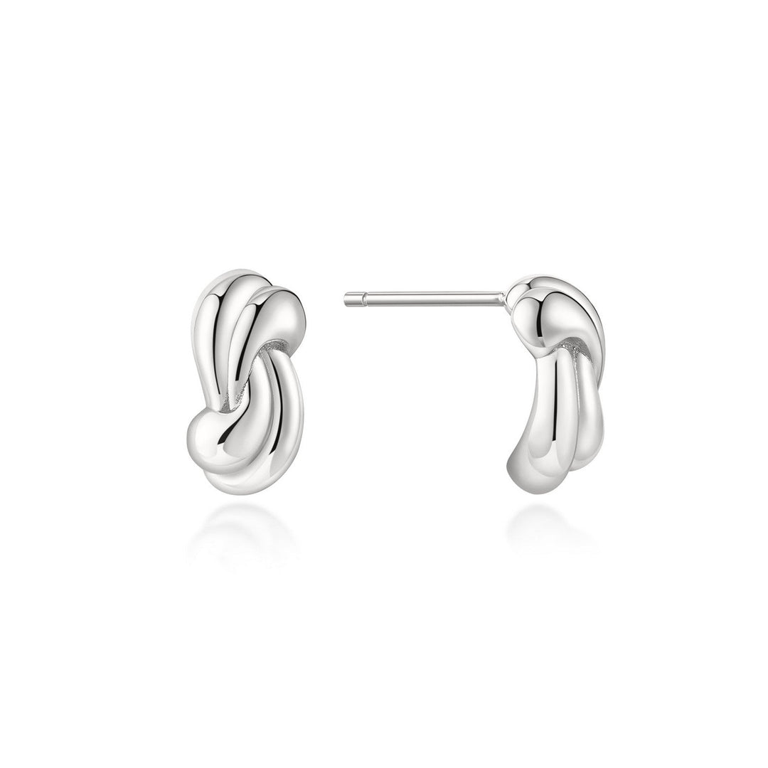 Ania Haie Swan Lake Silver Rope Twist Stud Earrings E077-01H