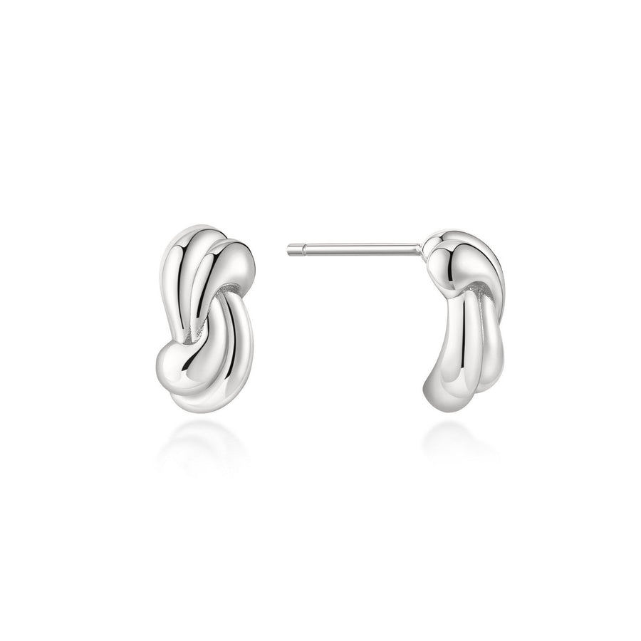 Ania Haie Swan Lake Silver Rope Twist Stud Earrings E077-01H