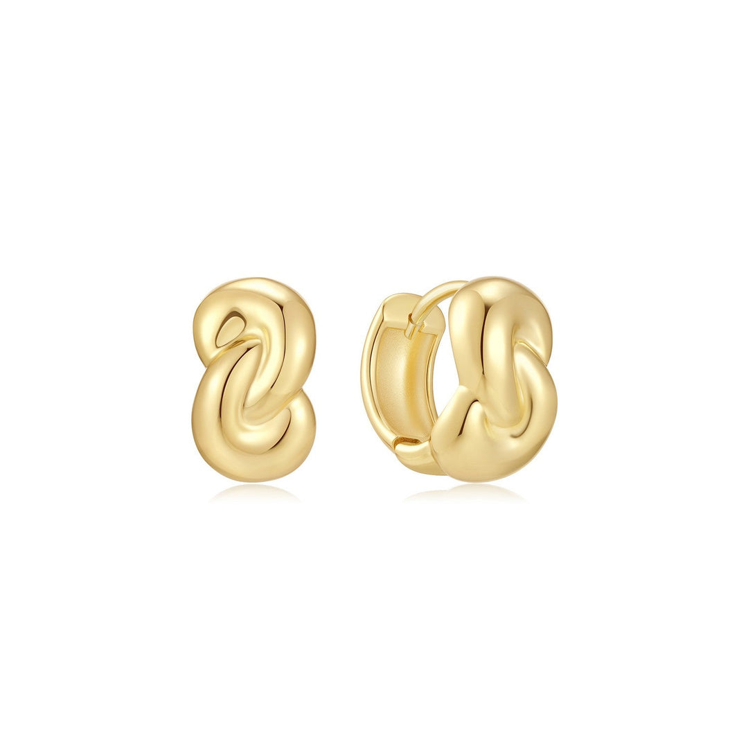Ania Haie Swan Lake Gold Rope Twist Huggie Hoop Earrings E077-03G