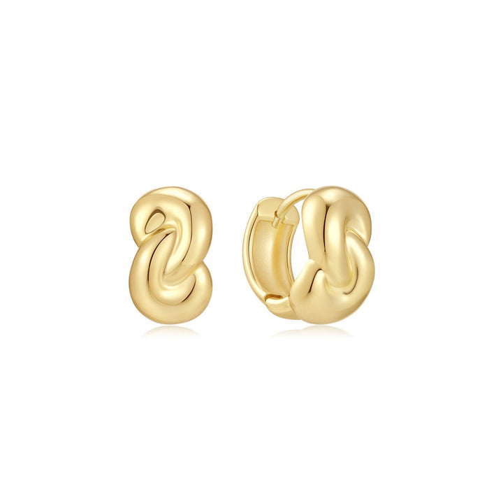 Ania Haie Swan Lake Gold Rope Twist Huggie Hoop Earrings E077-03G
