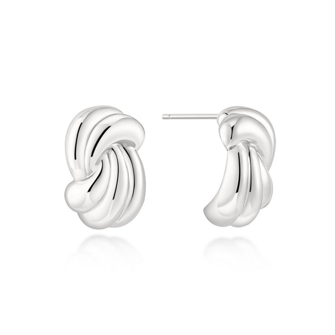 Ania Haie Swan Lake Silver Ripple Twist Stud Earrings E077-04H