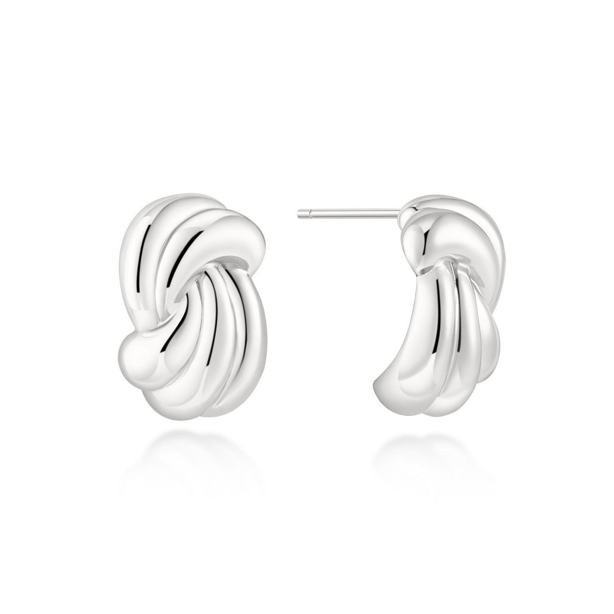 Ania Haie Swan Lake Silver Ripple Twist Stud Earrings E077-04H