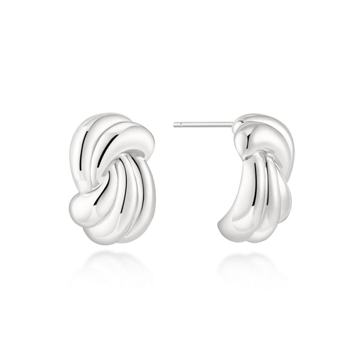 Ania Haie Swan Lake Silver Ripple Twist Stud Earrings E077-04H