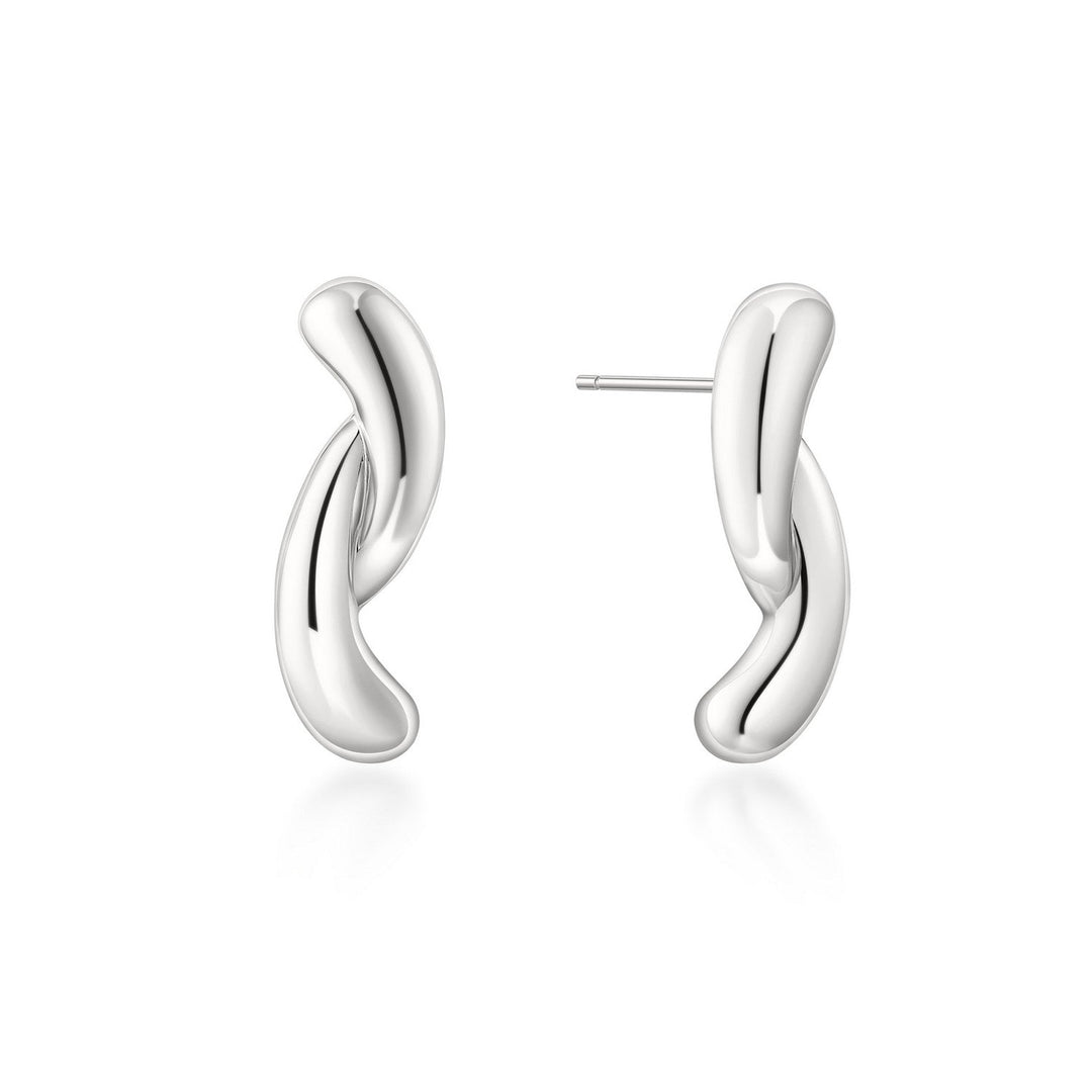 Ania Haie Swan Lake Silver Twist Stud Earrings E077-05H