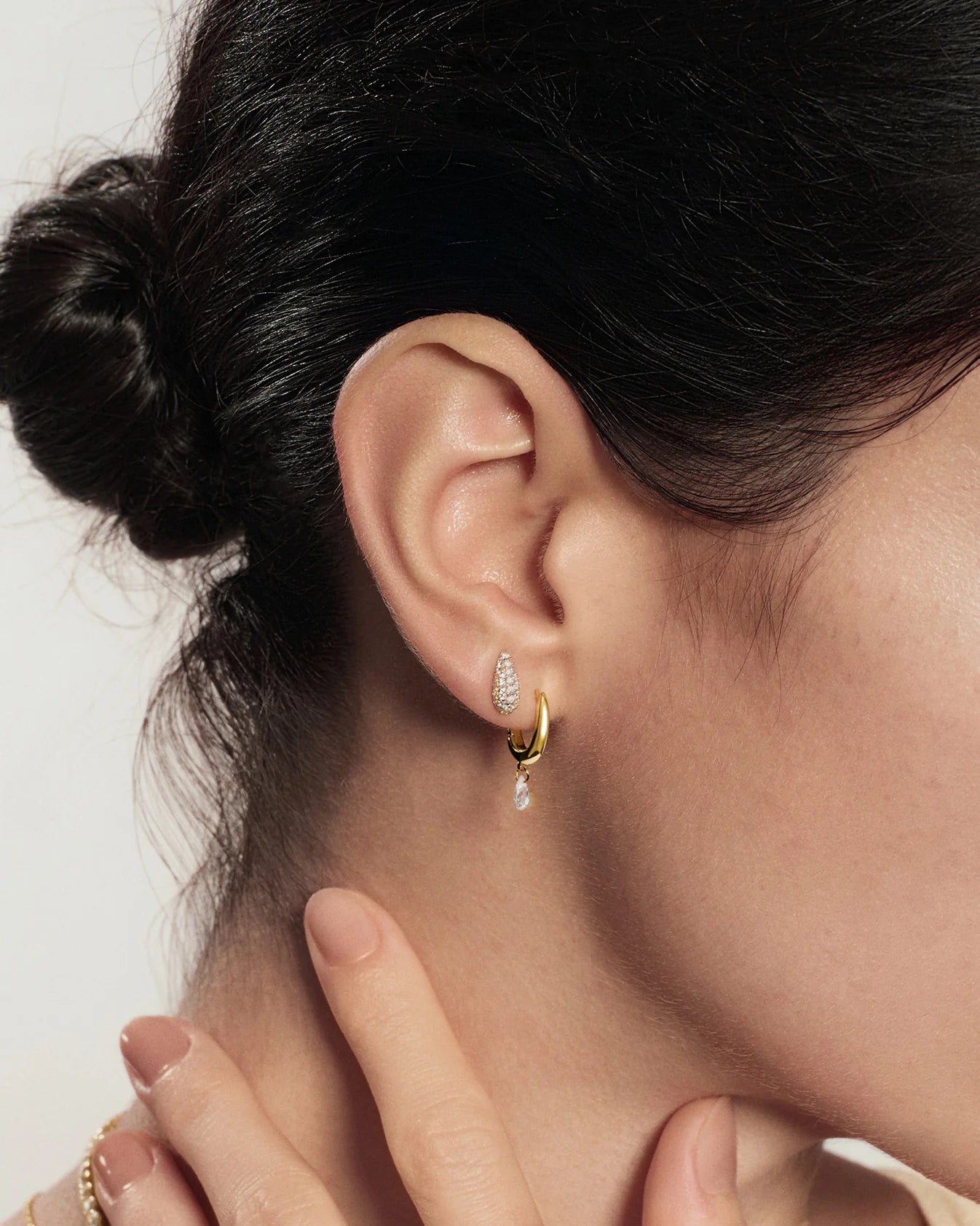 Ania Haie Fluid Light Gold Pavé Dome Stud Earrings E078-02G