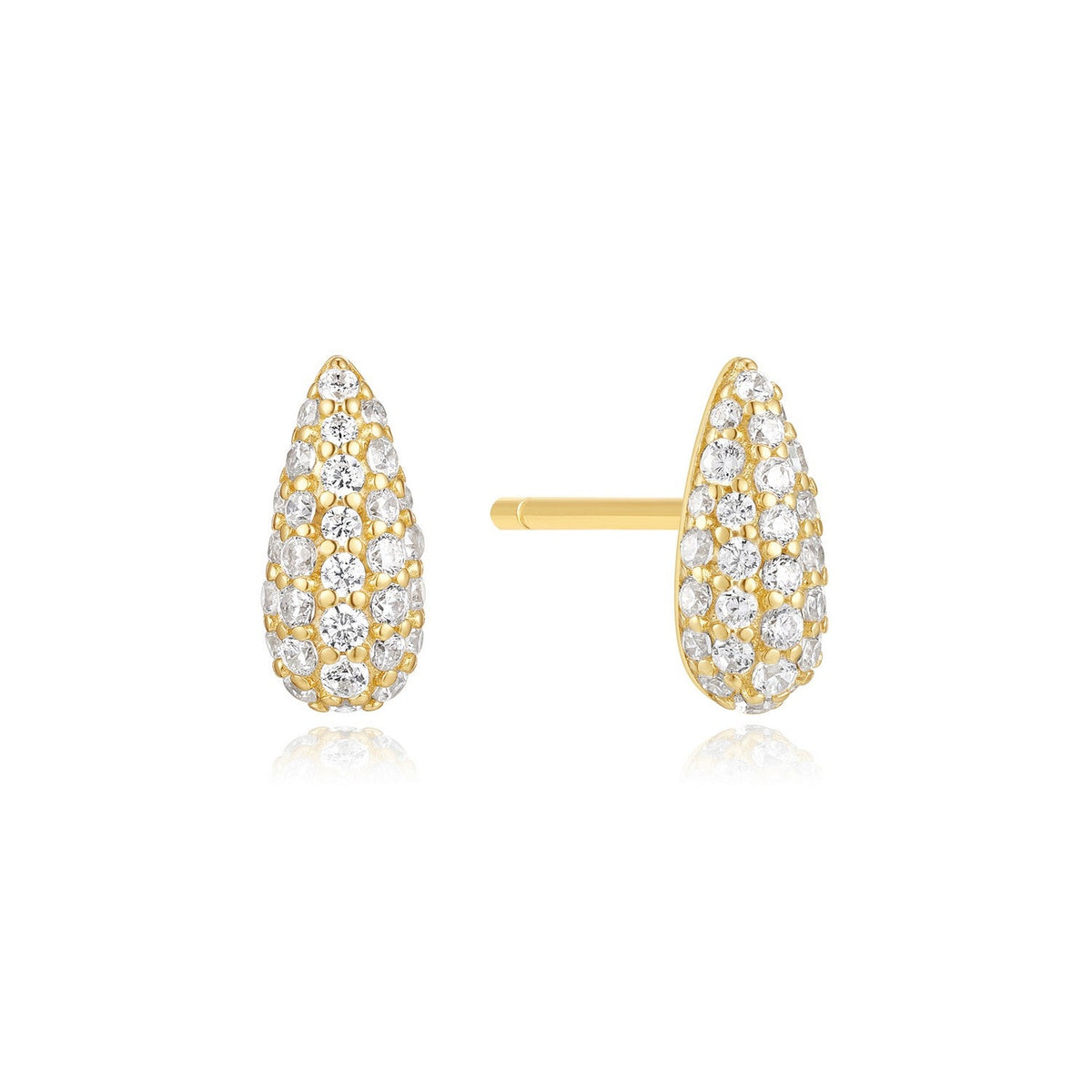 Ania Haie Fluid Light Gold Pave Dome Stud Earrings E078-02G