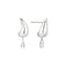 Ania Haie Fluid Light Silver Curved Teardrop Dangle Stud Earrings E078-04H