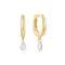 Ania Haie Fluid Light Gold Teardrop Dangle Huggie Hoop Earrings E078-09G