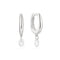 Ania Haie Fluid Light Silver Teardrop Dangle Huggie Hoop Earrings E078-09H